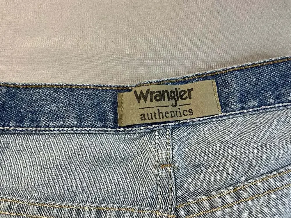 Wrangler Mens Stretch Straight Leg Regular Fit Blue Denim Jeans Size 40X30